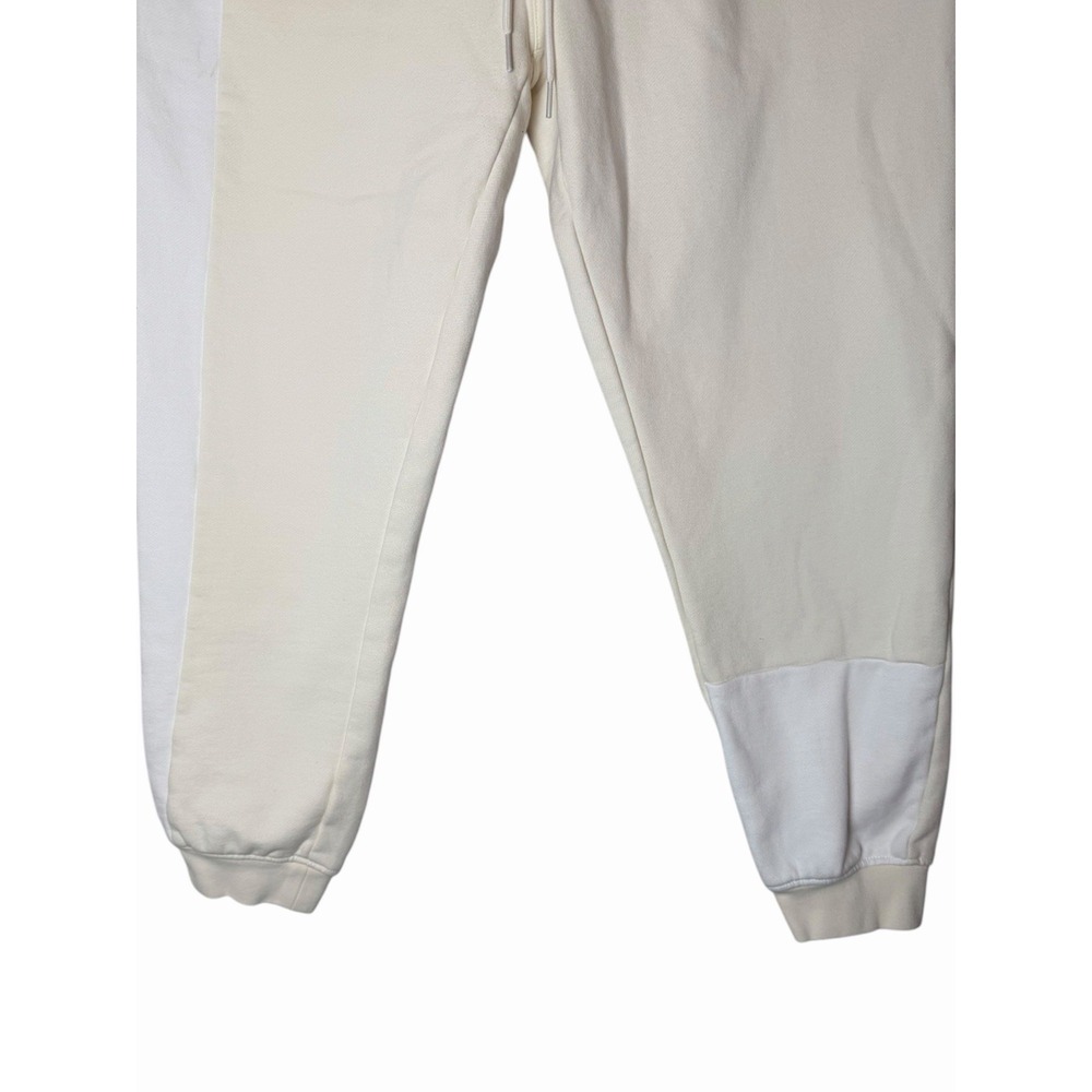 AKOO Mens XXL Colorblock Fleece Jogger Sweatpants Cream White Fox Logo - Picture 3 of 9